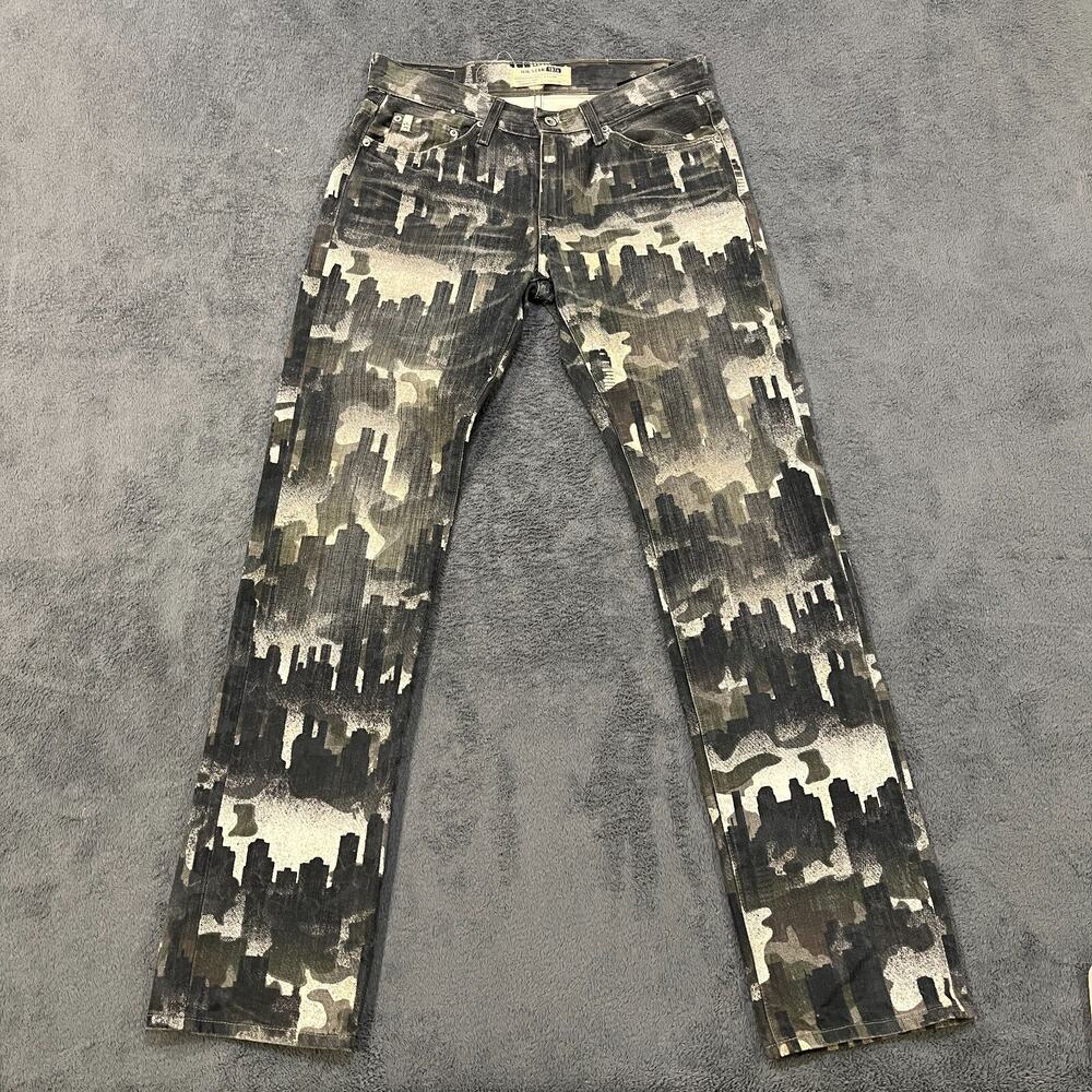 Big Star 1974 Division Skyline Camo Print Slim Straight Leg Pants Women Size 29R